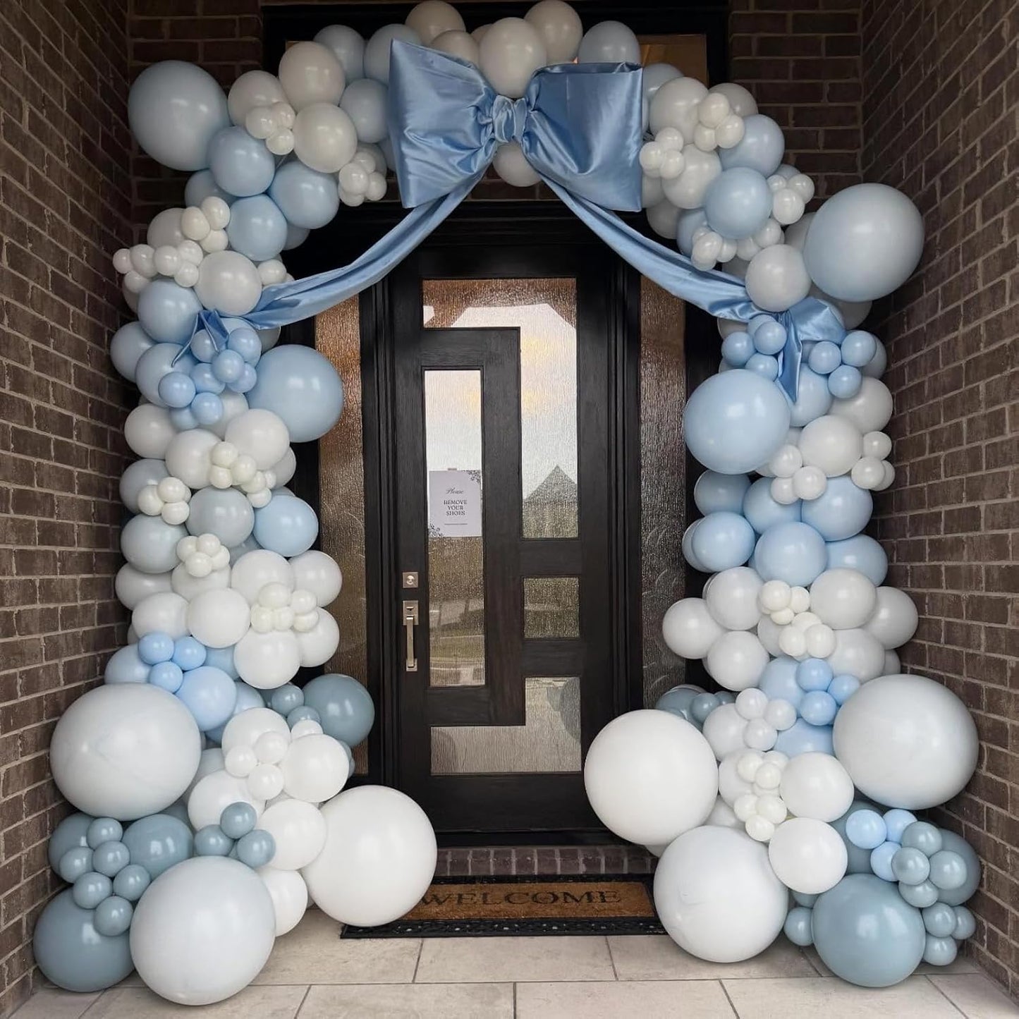 Pastel Blue Bow Balloons Light Pale Blue and White Sand Balloon 12inch Beige Clear Balloons Coquette Birthday Party Decorations Latex Helium Balloon for Arch Bridal Baby Shower Bachelorette Weddiing