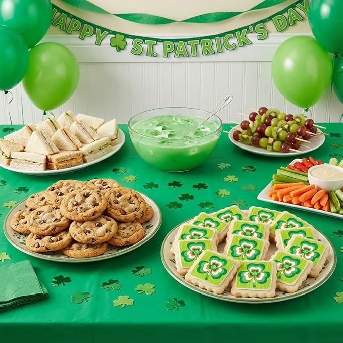 St Patrick's Day Cookies Assortment Gift Basket Chocolate Chip Cookies Fudge Filled For Men Women Kids | INDIVIDUALLY WRAPPED | Large Cookies | Shamrock Cookie Care package
