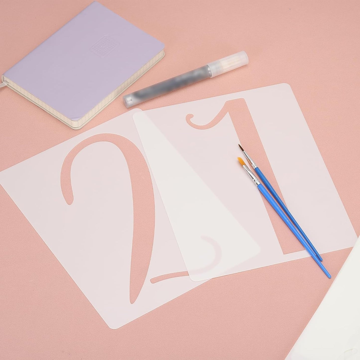 PATIKIL 10Pcs 12 Inch Large Number Stencils, 0-9 Address Number Stencil, Reusable Plastic Digital Templates for Crafts Drawing Stencils Templates White