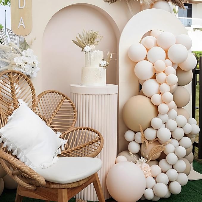 110pcs Blush Balloons 12inch Nude Latex Party Balloons for Graduation, Wedding, Birthday, Bridal Shower, Baby Shower, Boho Theme Party, Anniversary Party Decorations