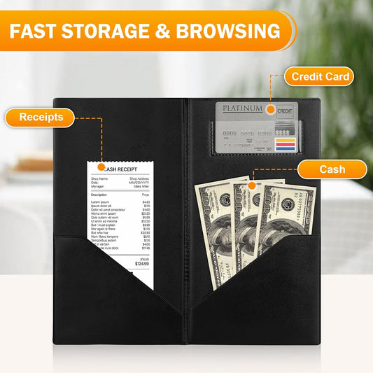 10 Pcs Server Books, Check Presenters for Restaurants, PVC Server Books for Waitress Guest Check Holder