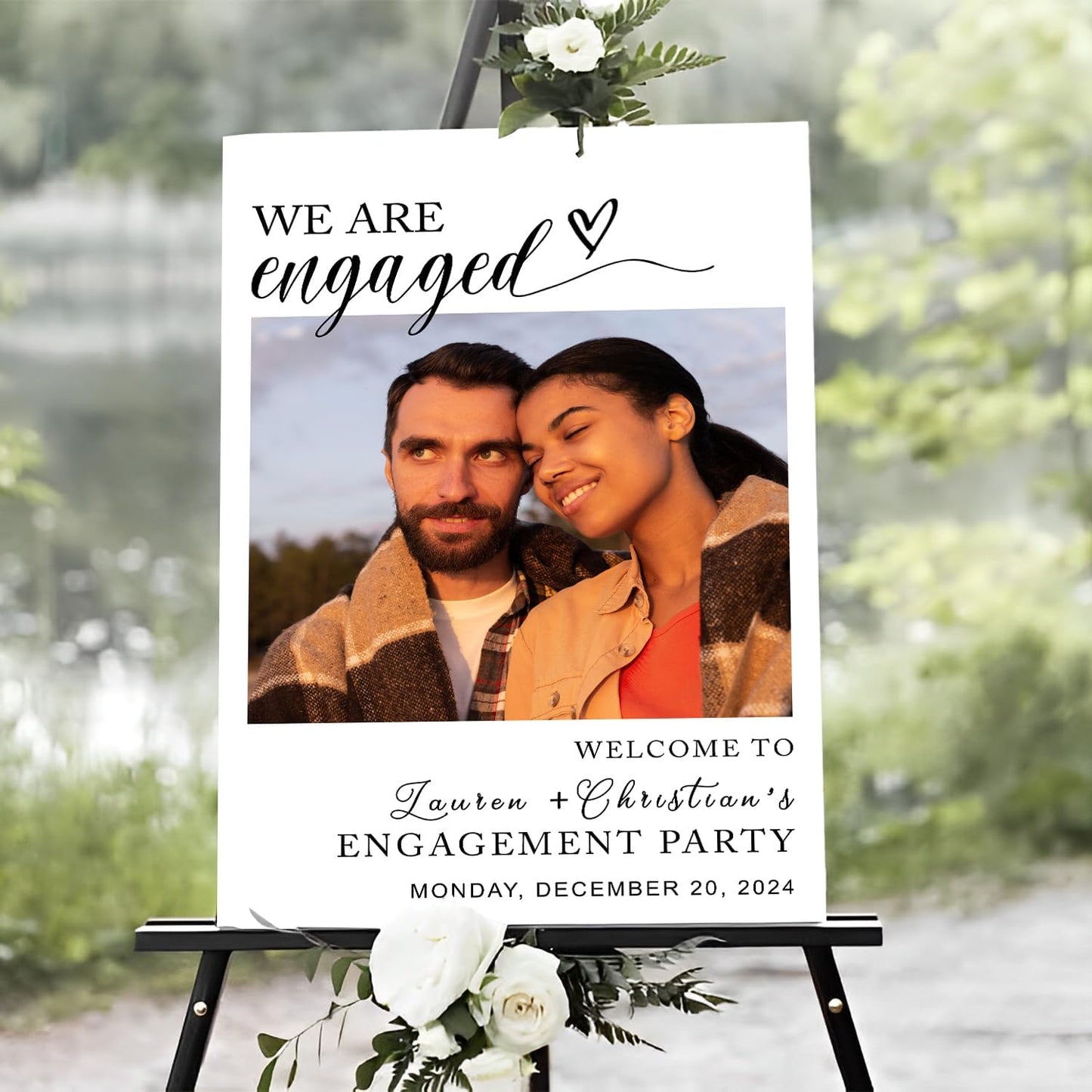 Minimalist Engagement Party Welcome Sign - We Are Engaged Photo Sign, Modern Printable