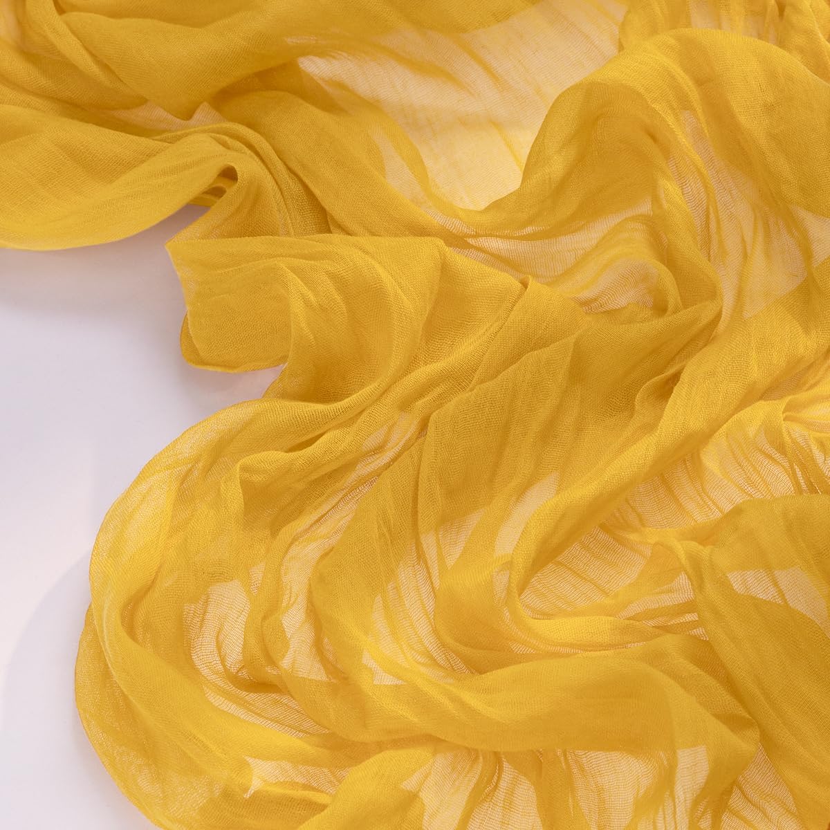 Socomi 3pcs Gold Yellow Fall Thanksgiving Cheesecloth Table Runner Boho Rustic Gauze 120 inch 10FT Cheese Cloth Runner for Wedding Party Baby Shower Birthday Home Decor Holiday Decorations
