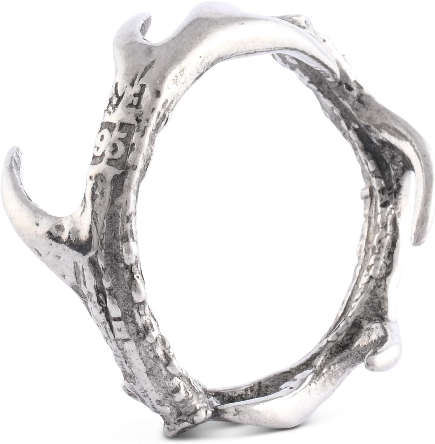 Vagabond House Solid Pewter Cast Metal Antler/Horn/Deer Rustic Napkin Ring Artisan Handcrafted for Refined Cabin Lodge Mountain Table Heirloom Quality (Sold as Single Ring) 1.5 inch Diameter