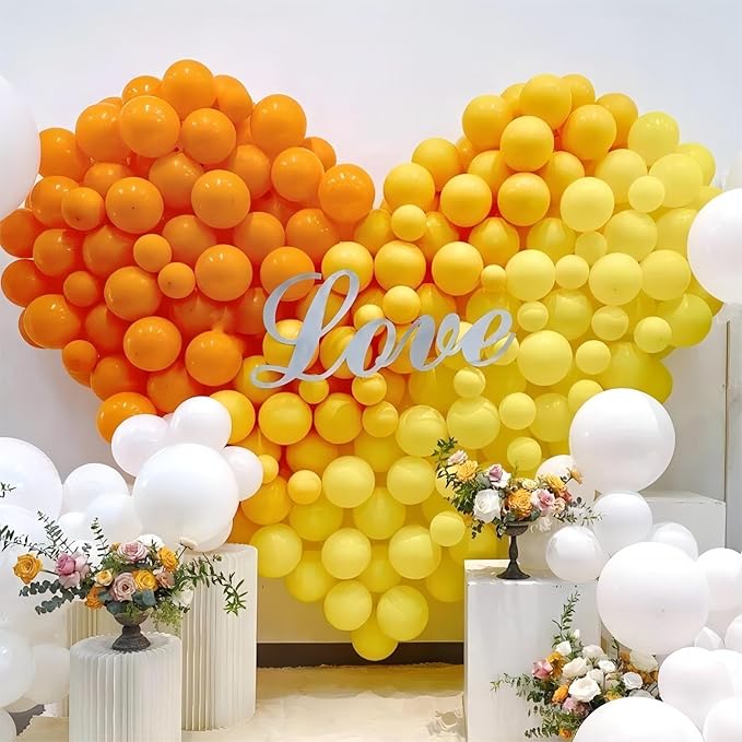 Orange Balloons, 140pcs 18 12 10 5 Inch Different Sizes Pack Party Latex Balloons for Birthday Halloween Holiday Balloon Garland as Party Decorations