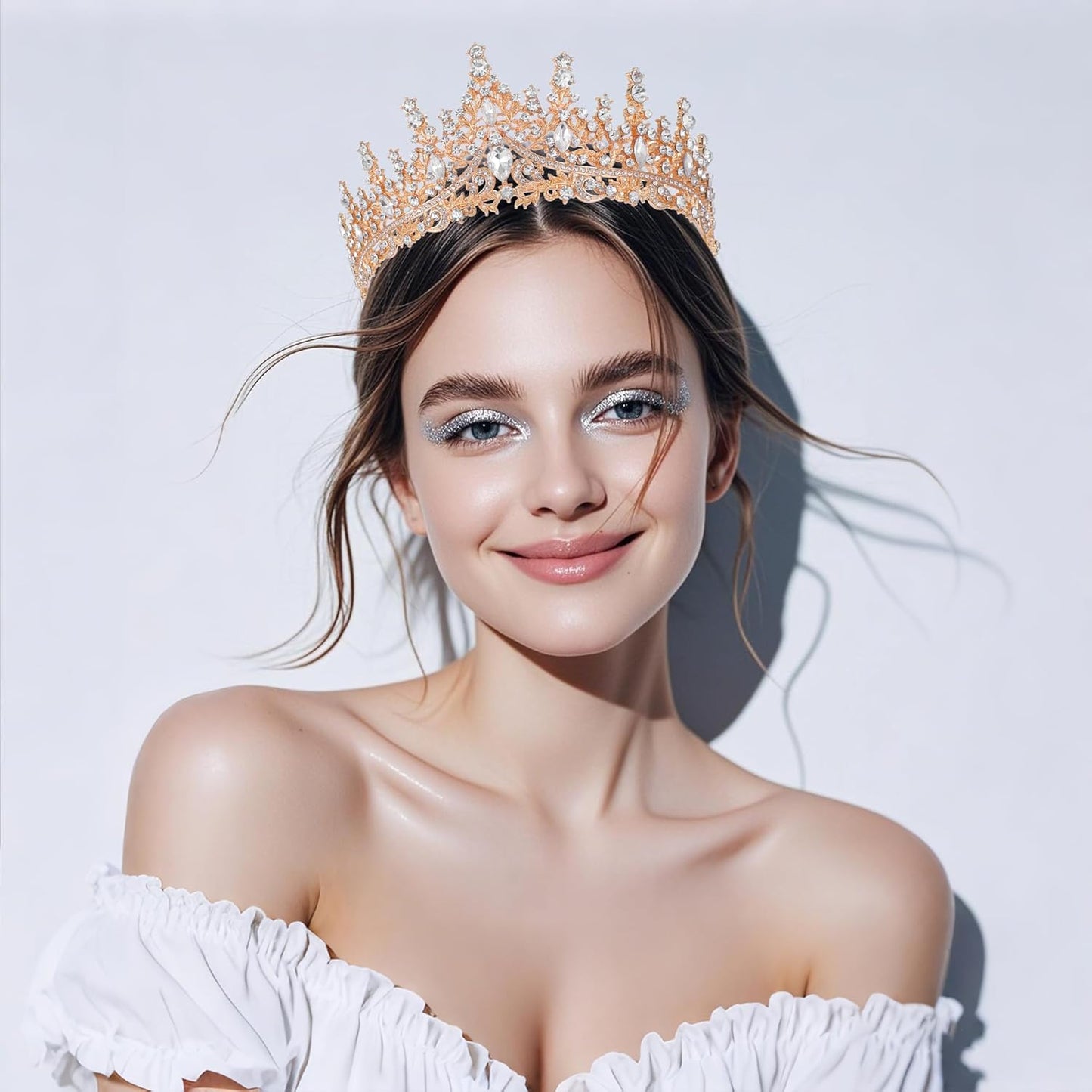 Kamirola Crystal Crowns and Tiaras Headband for Girl or Women Birthday Party Wedding Prom Bridal Halloween Christmas （TR19）