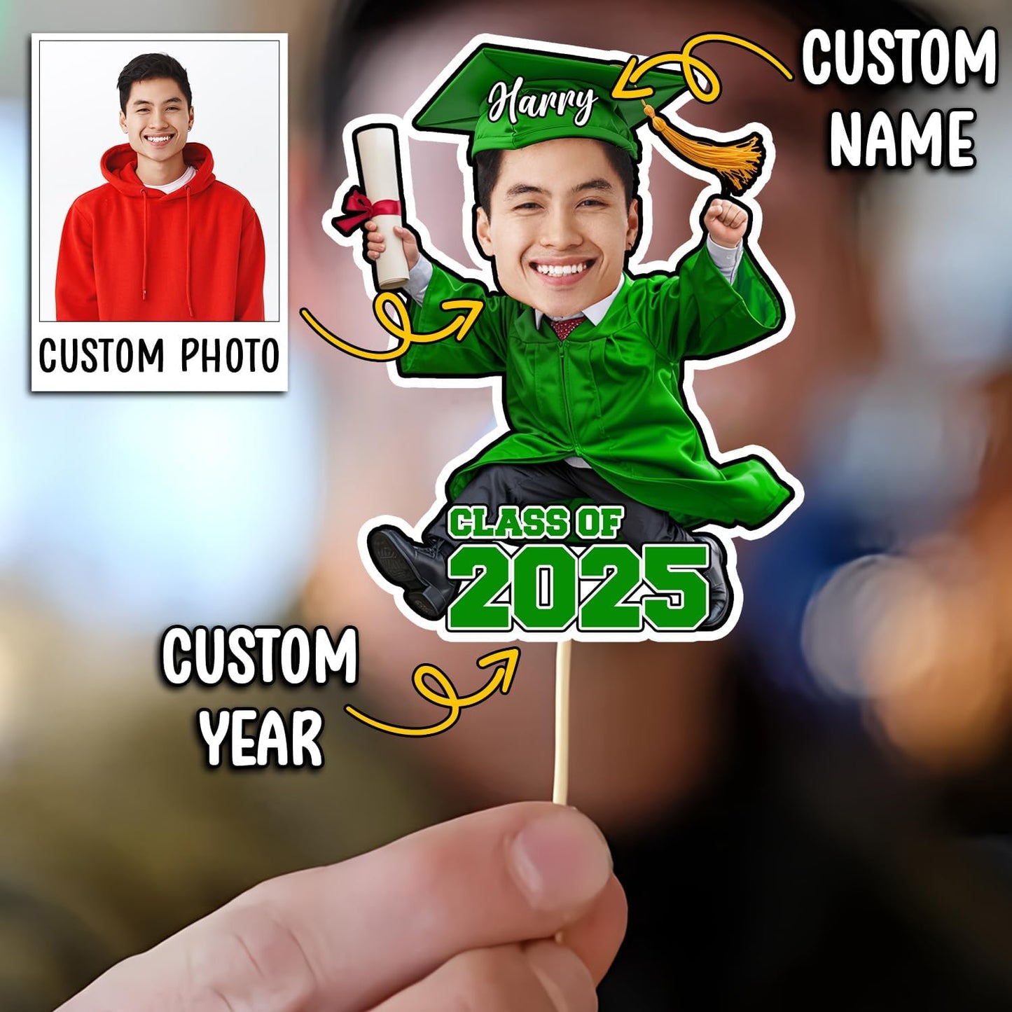 Graduation Cupcake Toppers 2025 - Custom Prom Cupcake Toppers 2025, Personalized Graduation Cake Topper, High School Senior Year College Grad Congratulations Gifts