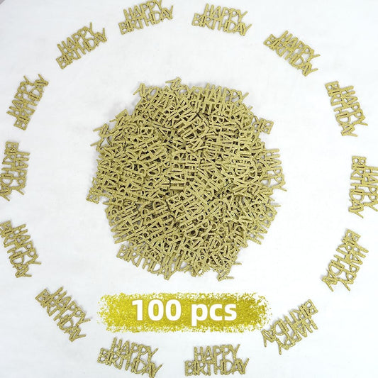 Gold Happy Birthday Confetti, Glitter Birthday Party Table Decorations, Sprinkling Scatter, Paper Confetti for 1st 2nd 3rd 13th Sweet 16 21st 18th 30th 40th 50th 60th 70th Birthday
