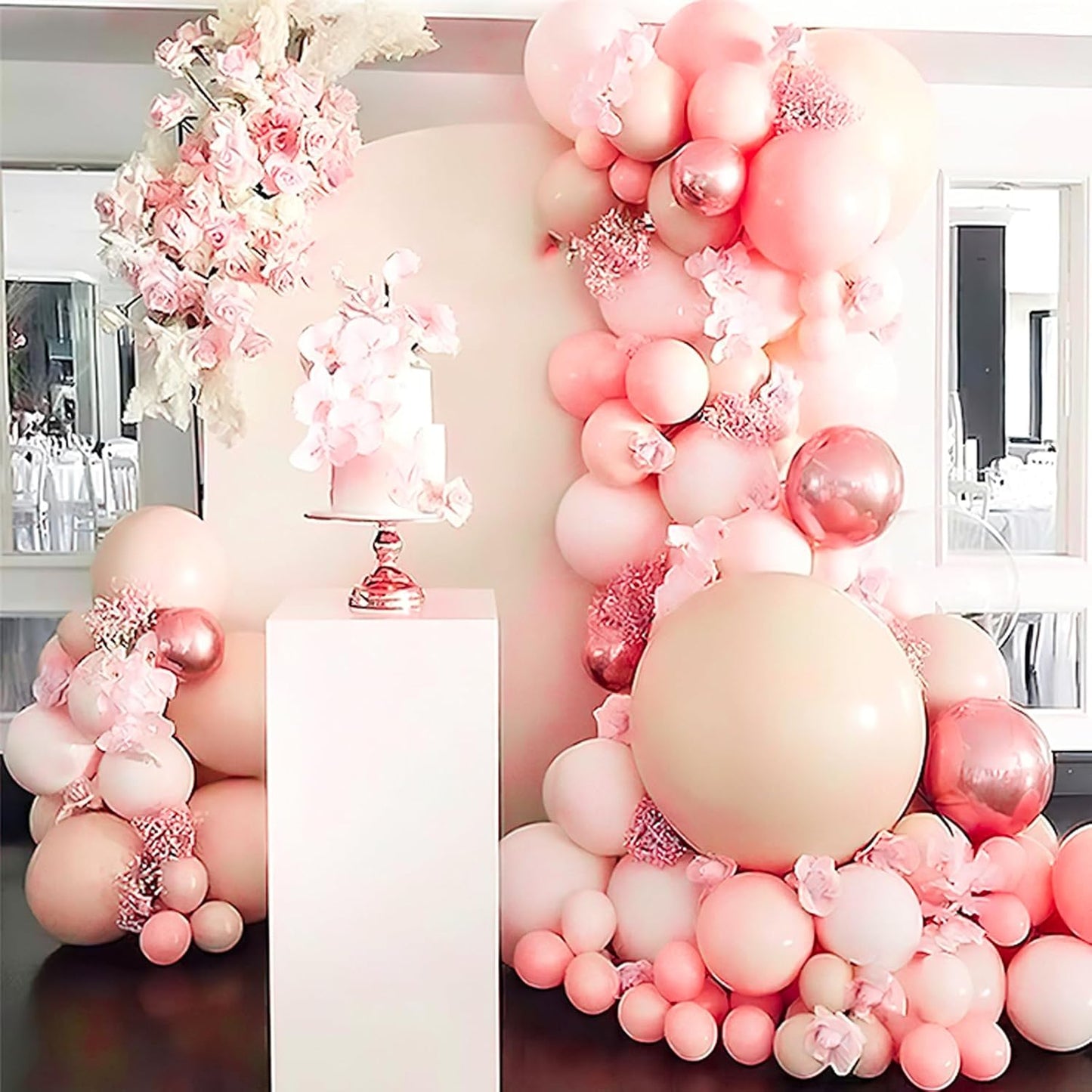 PartyWoo Light Pink Balloons 100 pcs Pink Balloons Different Sizes Pack of 36 18 12 10 5 Inch Pastel Pink Balloon Arch Kit Baby Pink Balloon Garland for Baby Shower Birthday Party Decorations Pink-Q18