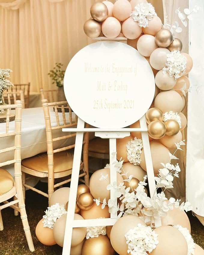 Blush Gold Beige Neutral Balloons, 50pcs 12 inch Neutral Balloon Blush Gold Beige Latex Balloons for Birthday Wedding Bride Shower Party Decoration