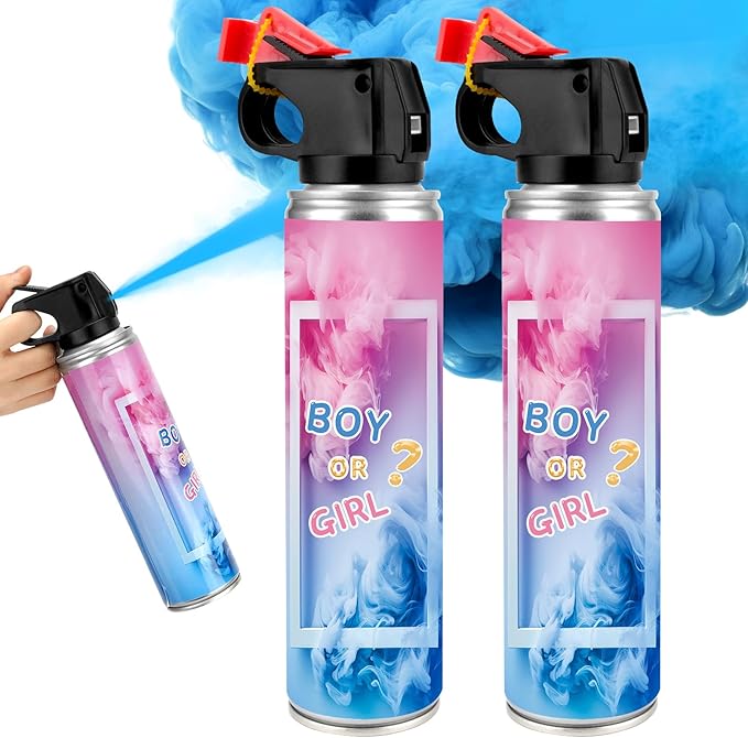 QIYVLOS Gender Reveal Fire Extinguisher 2 Packs, Gender Reveal Smoker Bomb, Baby Boy Reveal Party Ideas for Gender Reveal Decorations (Large, Blue)