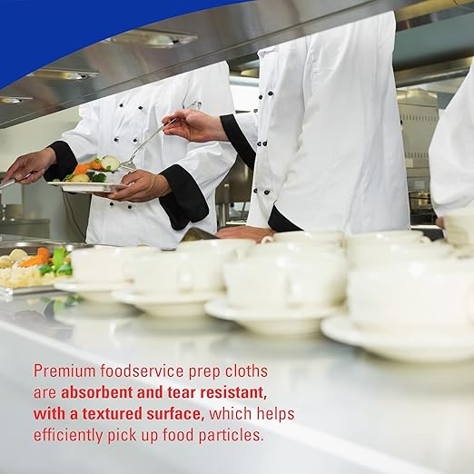 WypAll CriticalClean High Capacity Cloths Heavy Duty Foodservice Wipes (05927), Quarterfold Towels, Blue (1 Box of 300 Sheets, 300 Sheet Total)
