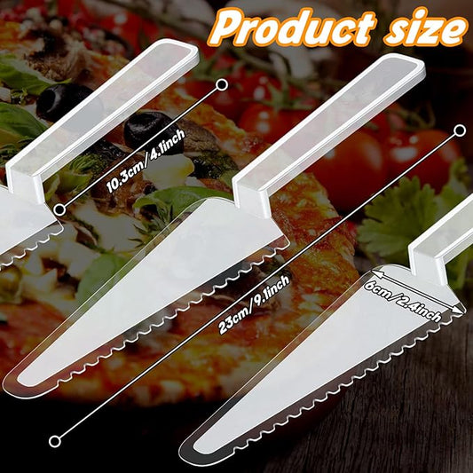Suclain Disposable Cake Cutter 9.1 Inch Plastic Cake Server Cutting Plastic Spatula Knives Pie Pizza Pastry Slicer Serving Utensils for Kitchen Wedding(Clear,50 Pieces)