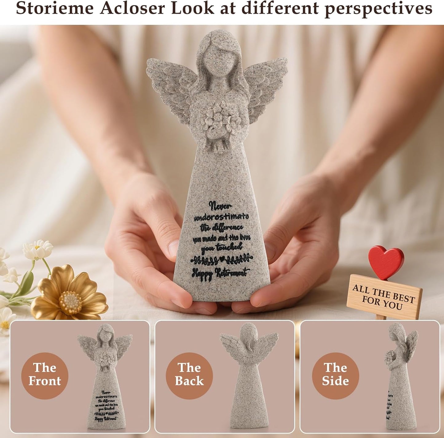 Retirement Gift for Woman 2025, Happy Retirement Gift for Woman Coworker Teacher Nurses Doctors Friends, 6" Retired Angel Figurine Party Decorations