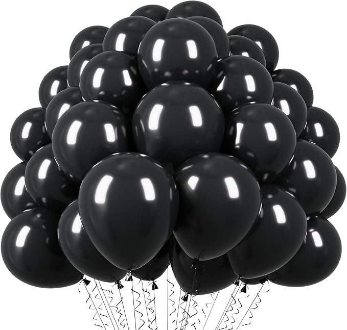 110pcs Black Balloons 12inch Matte Black Latex Party Balloons for Graduation, Wedding, Birthday, New Year, Baby Shower, Anniversary, Holiday Party Decorations
