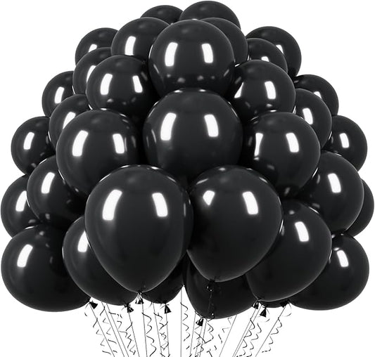 110pcs Black Balloons 12inch Matte Black Latex Party Balloons for Graduation, Wedding, Birthday, New Year, Baby Shower, Anniversary, Holiday Party Decorations