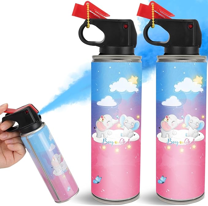 QIYVLOS Gender Reveal Smoke Bombs, Biodegradable Confetti, Boy or Girl Baby Shower Party Supplies (2 Blue)