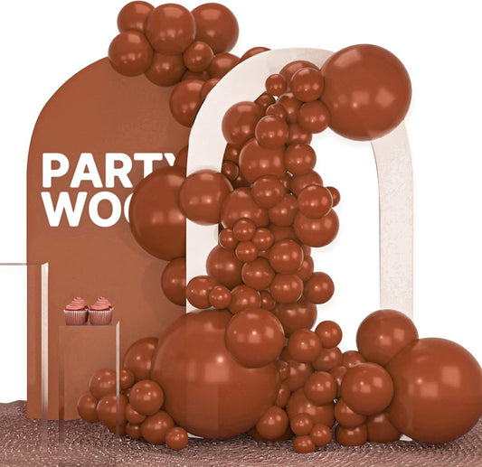 PartyWoo Brown Balloons 100 pcs Different Sizes of 36 18 12 10 5 Inch Dark Brown Boho Neutral Coffee Latex Helium Balloon Arch Kit Garland for Wedding Baby Shower Birthday Party Decorations Brown-F08