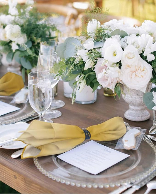 Yellow Ombre Cloth Napkins Set of 8 Reusable Dinner Napkins, Modern Abstract Art Cocktail Napkin, Farmhouse Gradient Washable Table Napkins for Wedding/Holiday Party/Baby Shower 20"x20"