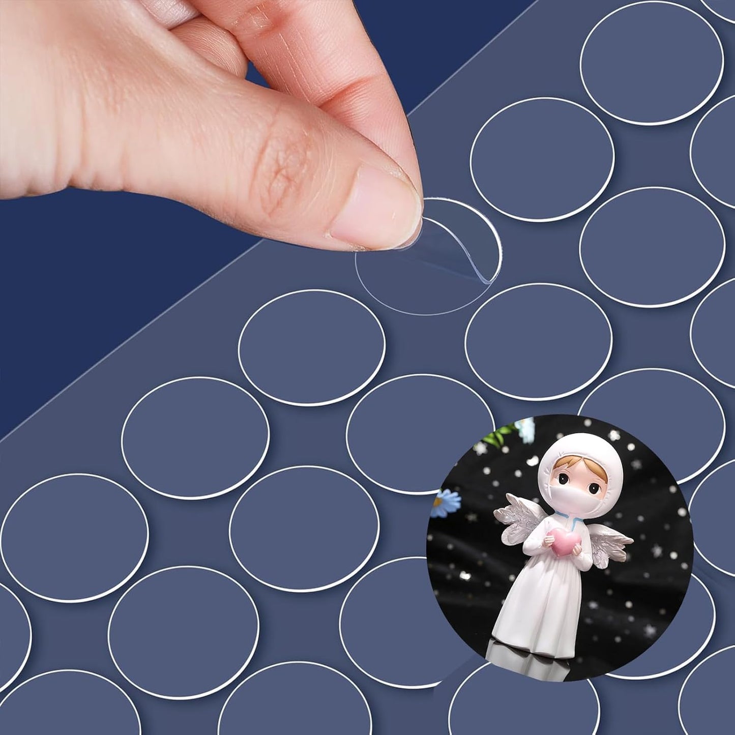 Adhesive Stick dots Two-Sided Sided Mounting Putty Stick Tack for Wall Hanging Crafts Balloons Festival Party Decorations,Clean Removable(.39"*0.39"-300)
