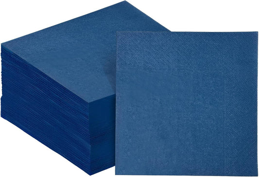 Navy Blue Cocktail Napkins 5 * 5inch Disposable Beverage Napkin Paper for Cocktail, Dinner, Wedding, Birthday Party Dessert Wine（ 120 Count）