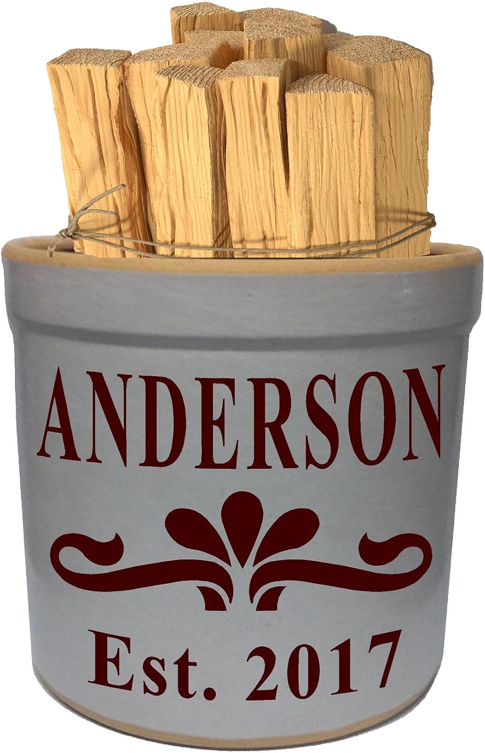 1 Gallon Personalized Stoneware Crock - Teaberry