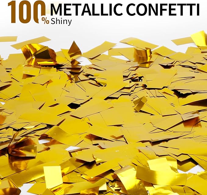 Gold Confetti Poppers Cannon, 6 Pack WERISE Party Gold Mylar Party Poppers Shooters for Birthday, Wedding, Graduation Valentines Day and Easter Celebration 12 Inch