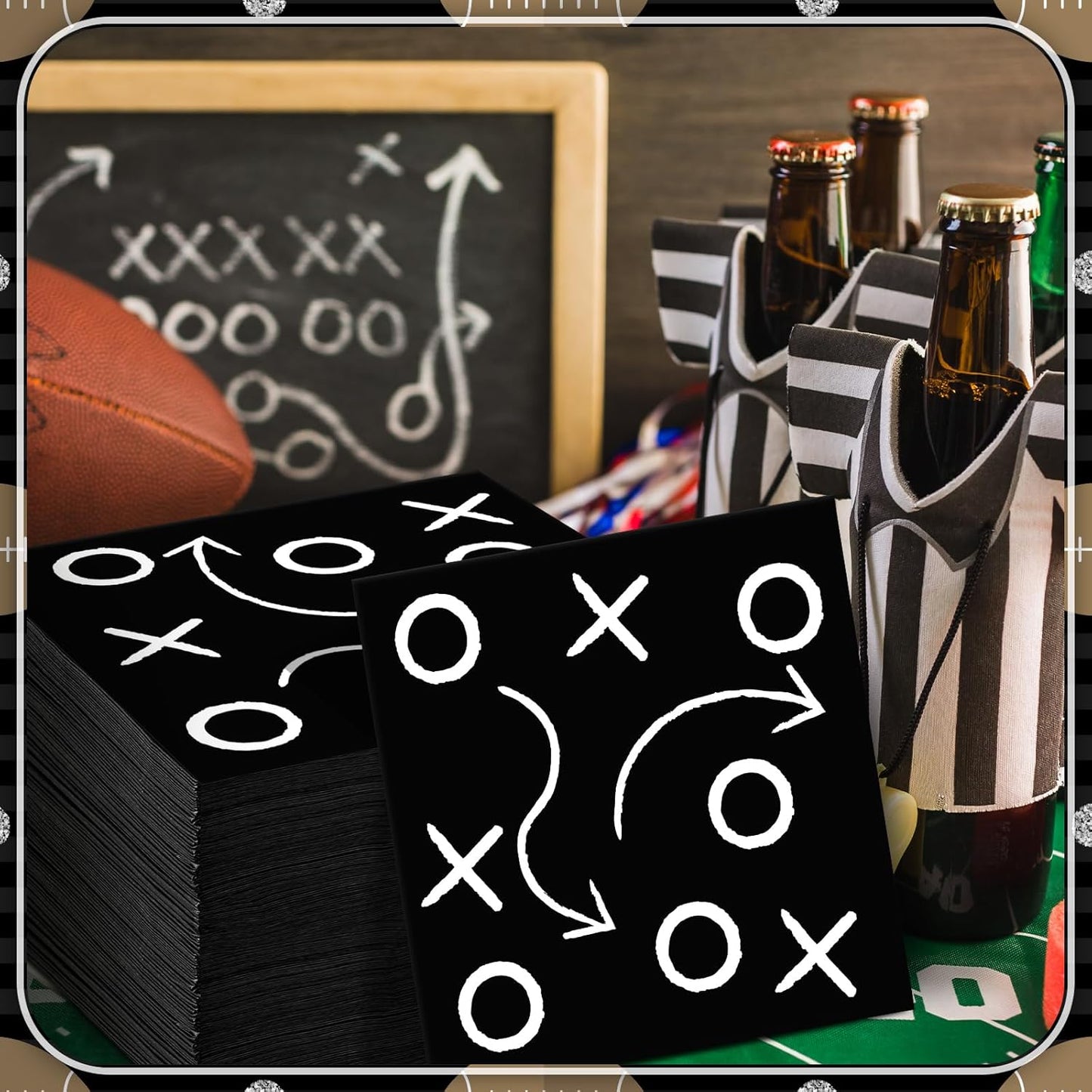 100 Pcs Football Napkins Bulk, Football Themed Party Supplies, Disposable Sports Dinner Paper Napkins for Guest Hand Paper Towels Birthday Party Favors