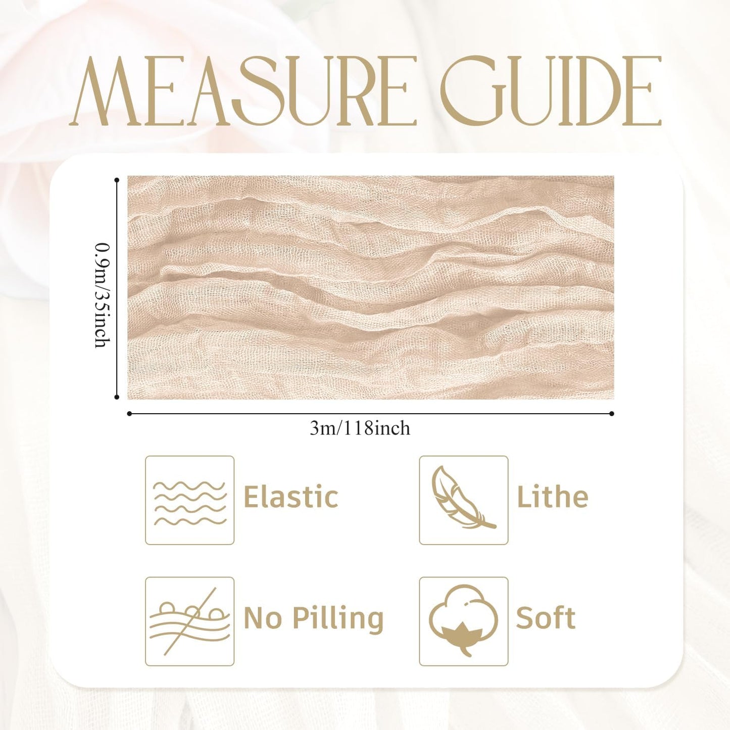 Wokceer Cheesecloth Table Runner 2 Pack 10FT Beige Boho Gauze Christmas Cheese Cloth Table Runner for Party Long Rustic Sheer Table Runners for Baby Bridal Shower Wedding Easter Table Decor
