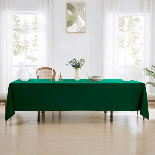Rectangle Tablecloths 90x132 Inch 6 Pack Dark Green Tablecloth Washable Decorative Linen Polyester Table Cloths for Dining Table Banquets Buffet Parties and Wedding