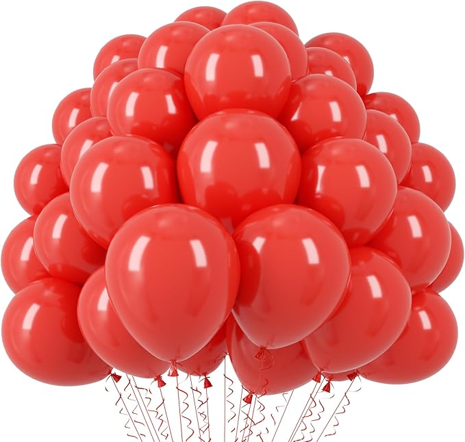 110pcs Red Balloons 12inch Red Latex Party Balloons for Valentine's Day, Graduation, Wedding, Birthday, New Year, Baby Shower, Christmas, Anniversary Party Decorations