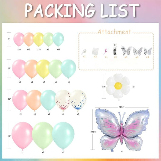Daisy Balloon Arch Kit, 172Pcs Spring Summer Daisy Theme Party Balloon Decorations for Birthday Wedding, Graduation Ceremony, Outdoor Garden Decor, Mother's Day Holiday Decoration