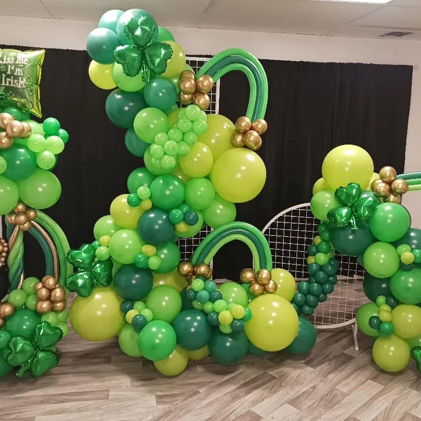 Green Balloon Arch Kit, ADOINBY 140Pcs Emerald Dark Lime Pastel Green and Gold Balloons 18 12 10 5 Inch Different Size Balloons for Birthday Wedding Safari Jungle Baby Shower Boys Party Decorations