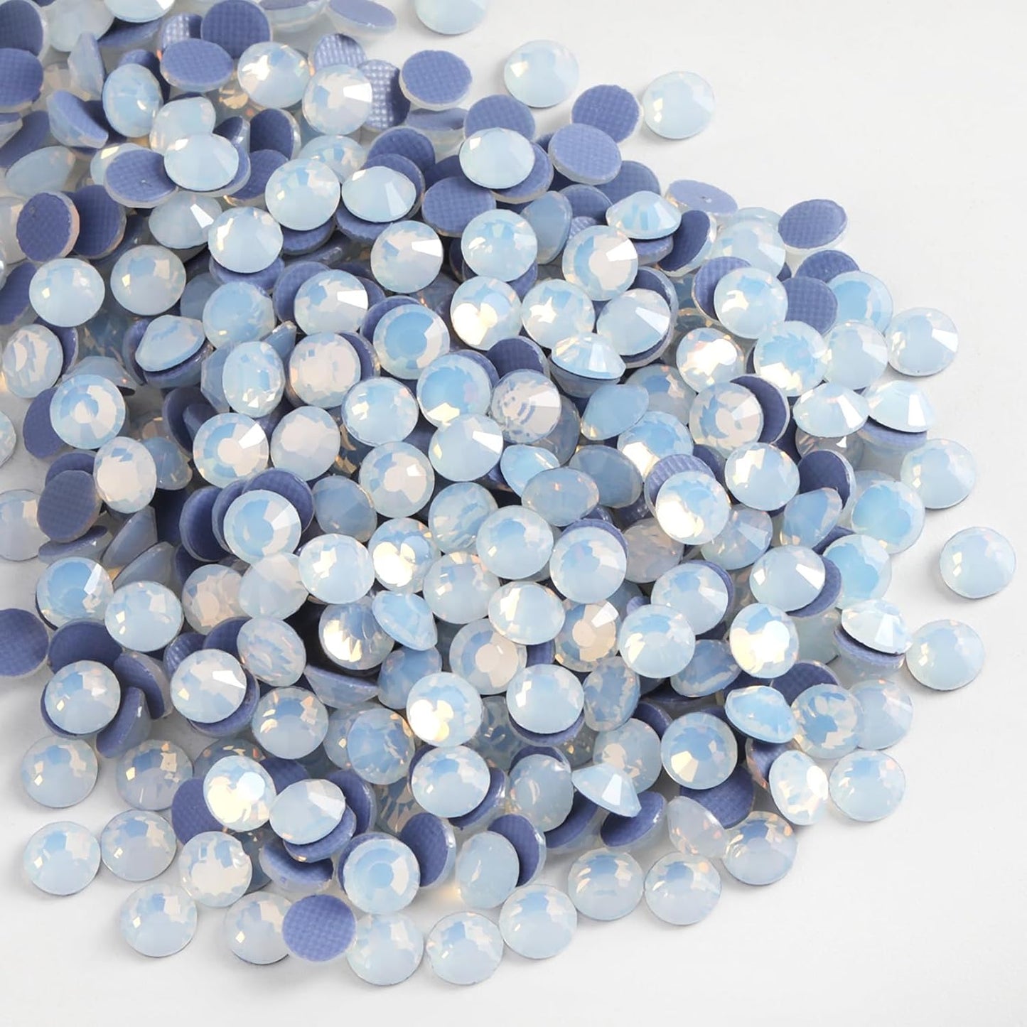 Beadsland Hotfix Rhinestones, 2880pcs Crystal Rhinestones for Crafts Clothes DIY Decoration, White Opal, SS6, 1.9-2.1mm