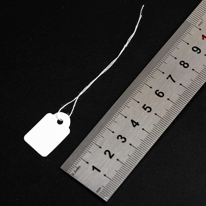 Rich Union 1000pcs White Price Tags with String Attached, Marking Merchandise Strung Tags Writable Label Hang Tags for Pricing Gift Jewelry Clothing Yard Sale Garage Supplies