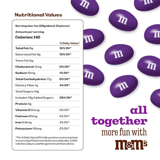 M&M’S WORLD Peanut Purple Chocolate Candy-2lbs of Bulk Candy in Resealable Pack for Easter,Candy Buffet,Birthday Parties,Theme Meetings,Candy Bar,Sweet Stuff for DIY Party Favors or Edible Decoration