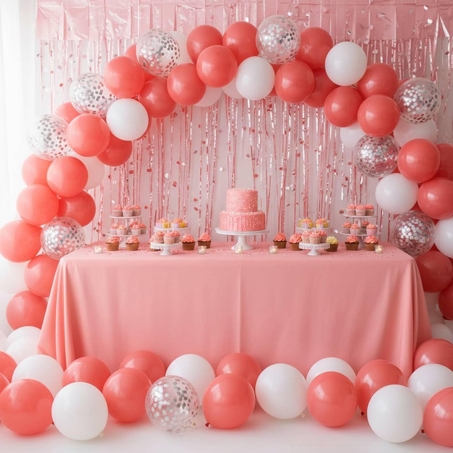 Hestya 100 Pieces 10 Inch Coral Balloons Latex Party Balloons Arch Garland Kit for Weddings, Bridal Shower, Graduation, Anniversary, Birthday Party Decoration