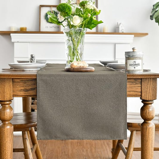 Artoid Mode Coffee Brown Table Runner, Seasonal Fall Washable Kitchen Dining Table Decoration for Home Party Decor 13x90 Inch