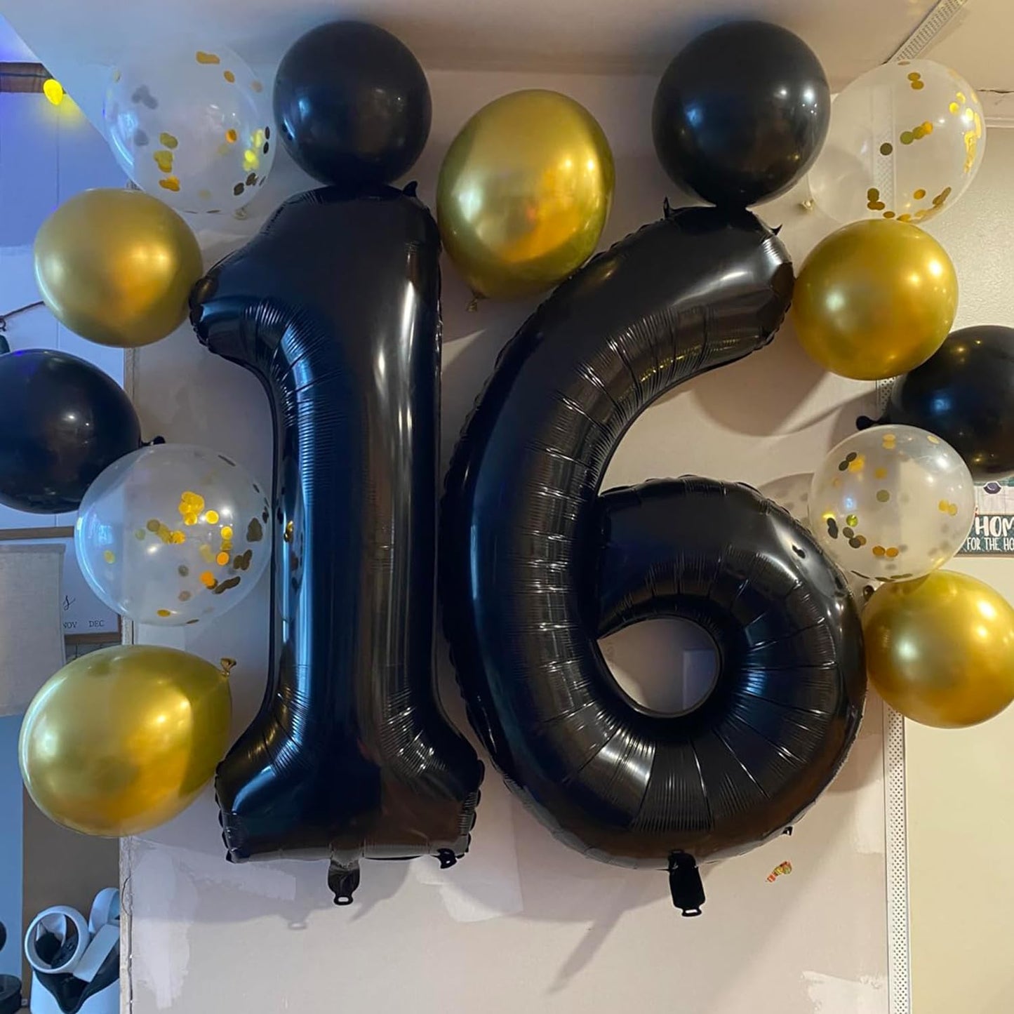 Smlpuame 40 inch Number Balloon 0-9 Black Large Number 10 Balloons,Digital Balloons for Birthday Party Celebration Decorations Supplies, Helium Foil Number Balloons for Wedding Anniversary