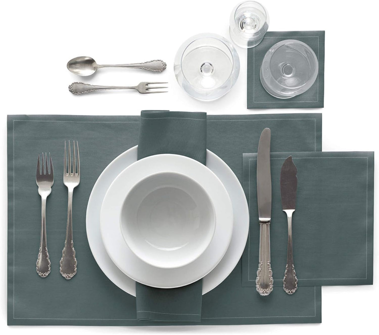 Linen Cocktail Napkin - 4.3 x 4.3 in - 50 units per roll - Intense Grey