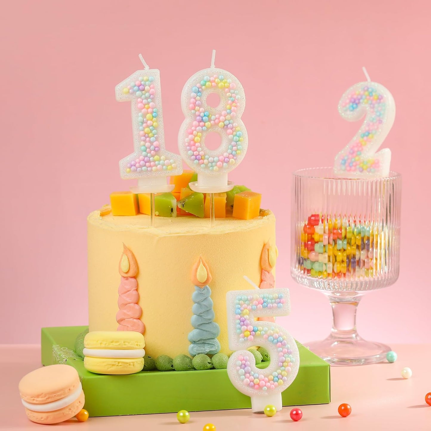 PHD CAKE Number 9 Macaron Birthday Candles, Macaron Themed Number Candles, Cake Number Candles, Party Celebration
