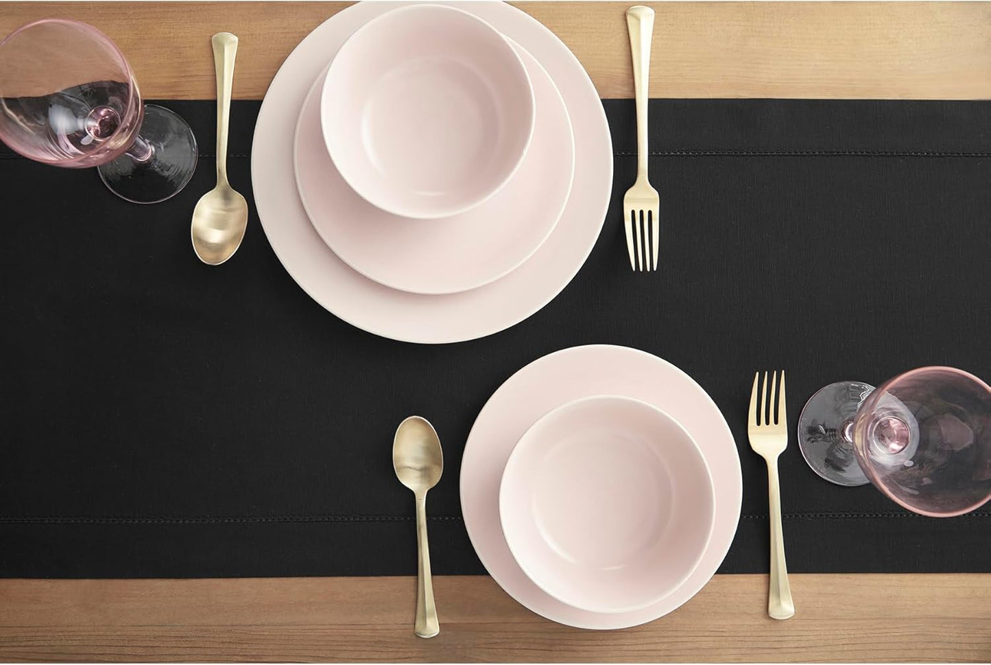 Solino Home Cotton Linen Black Table Runner 72 Inches Long - Hemstitch Table Runner 14 x 72 Inch for Dresser, Dining, Fall, Autumn, Halloween, Thanksgiving, Holiday