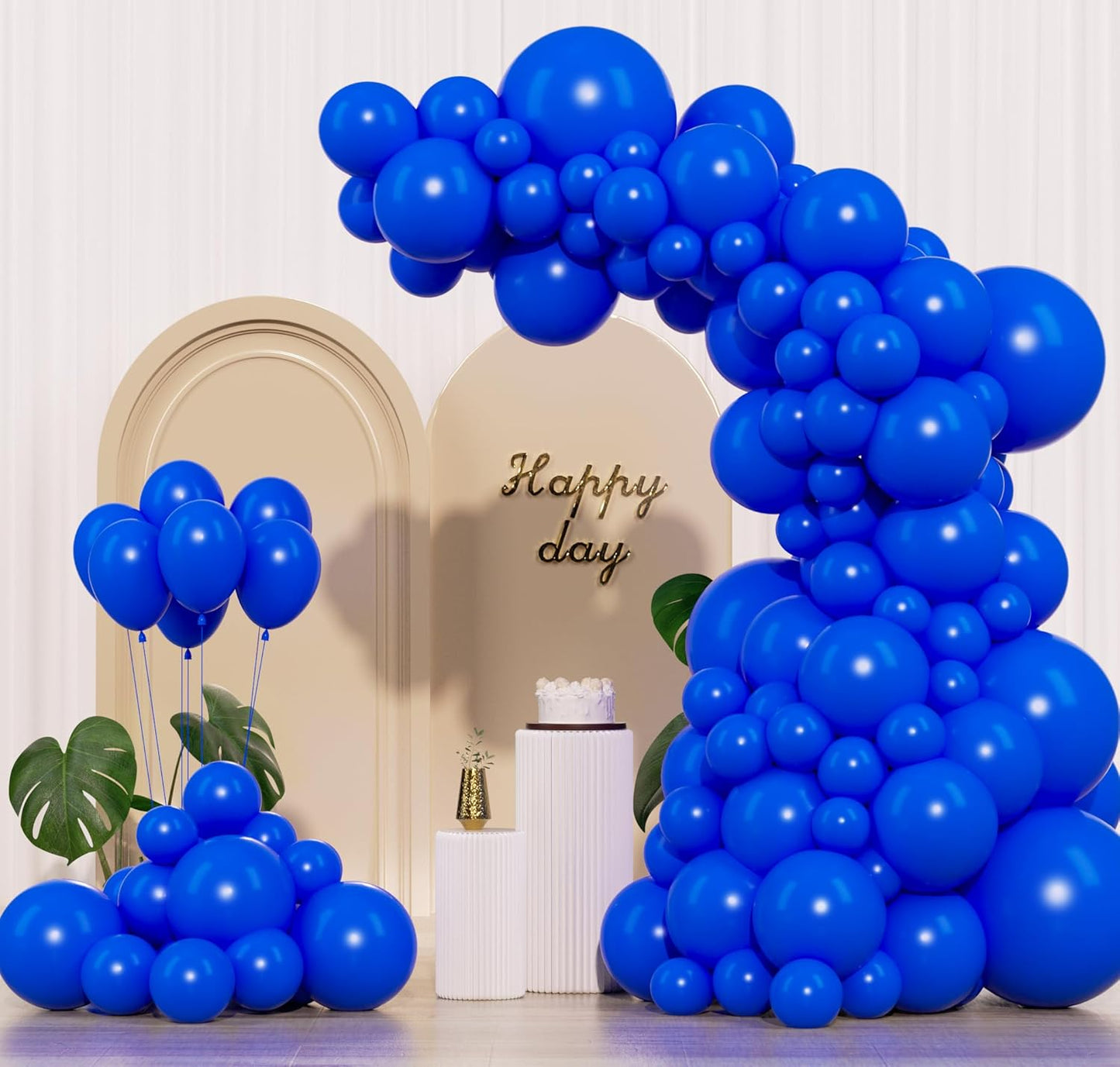 Royal Blue Balloons 145pcs Different Sizes 5in 10in 12in 18in Round Latex Blue Balloon Helium Arch Kit Garland for Graduation Wedding Baby Shower Birthday Party Decoration