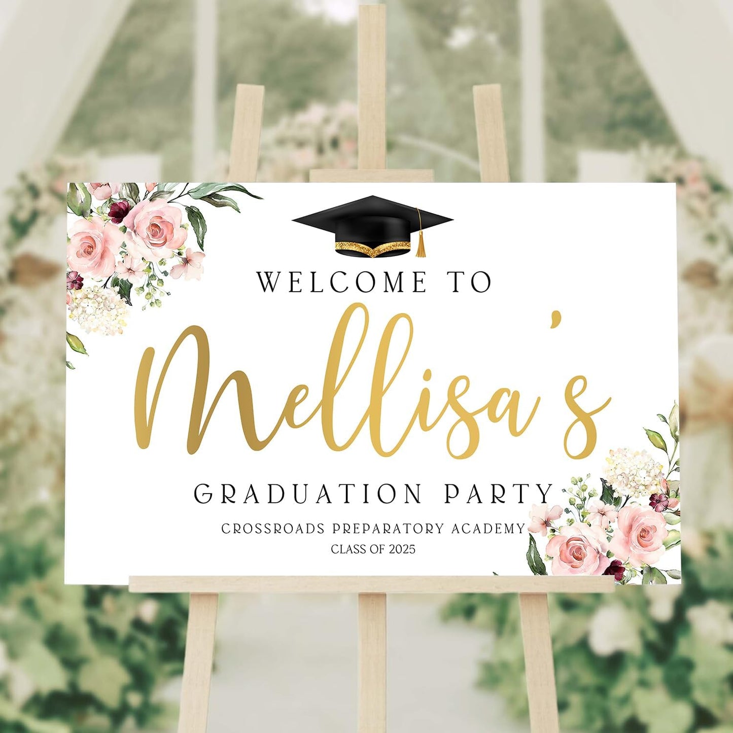 Welcome To The Graduation Celebration Sign, Modern Minimalist Graduation Party Welcome Sign, Class of 2025 Sign, Senior High School College Grad Party Decor