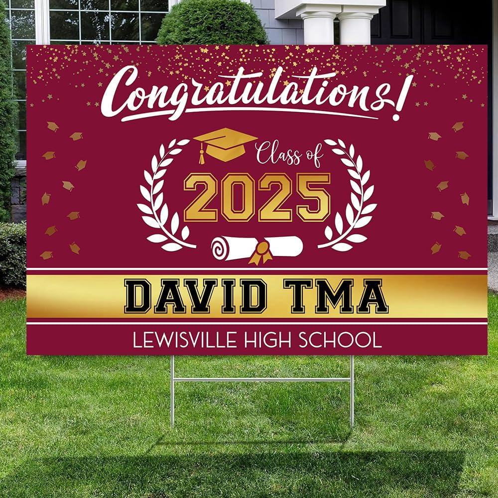 Personalized Graduation Yard Signs, Class of 2025 Sign, Graduation Senior Sign 2025, Graduate Yard Sign, Graduation Decorations Sign, High School Grad, College Graduation Sign #5