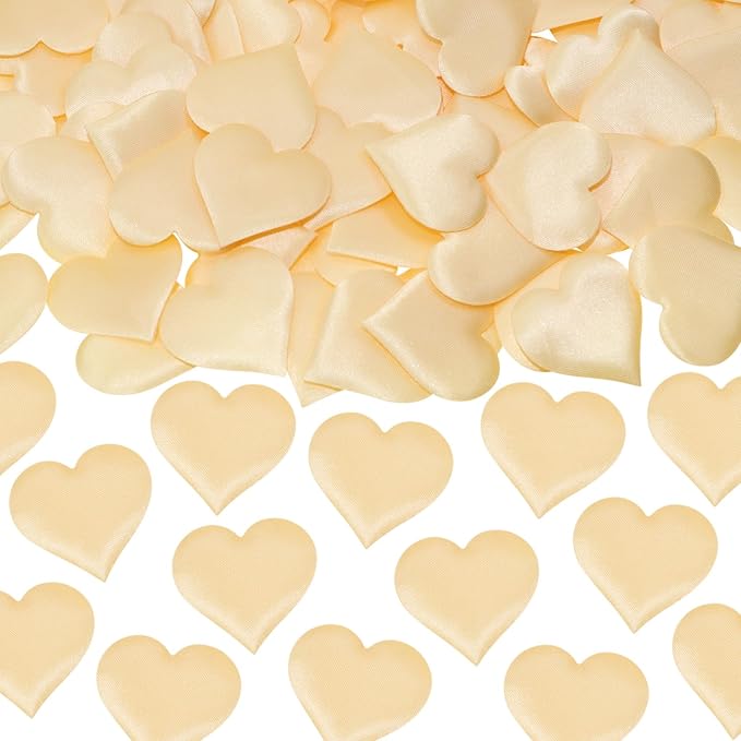 ONLYKXY 200Pcs 3.5cm Big Sponge Confetti Decor Glitter Flower Heart Shape Petals Table Decoration for Wedding Party Valentine's Day Scatter Ponge Petal Confetti (Champagne)