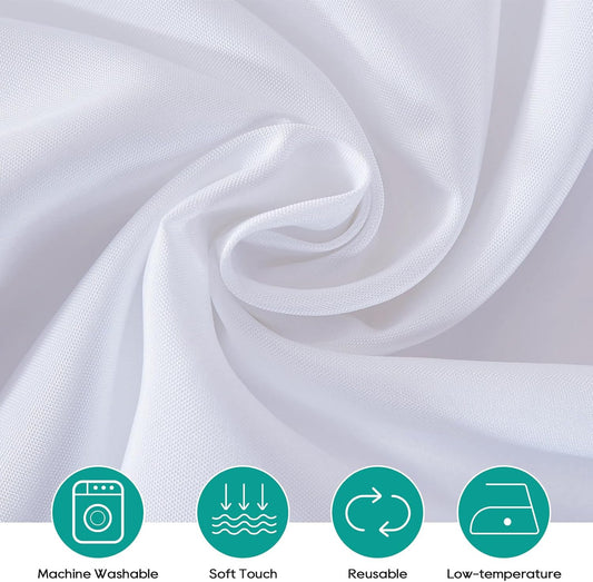 Surmente 120 inch Round tablecloths -5 Pack White Round Table Cloths, Polyester Fabric Table Covers for Weddings, Banquets, or Restaurants