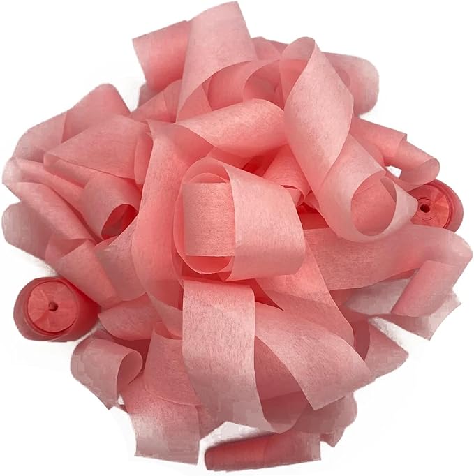 Tissue Paper Streamers in Launcher Sleeve, Baby Pink Color (20 Streamer Rolls per Sleeve)
