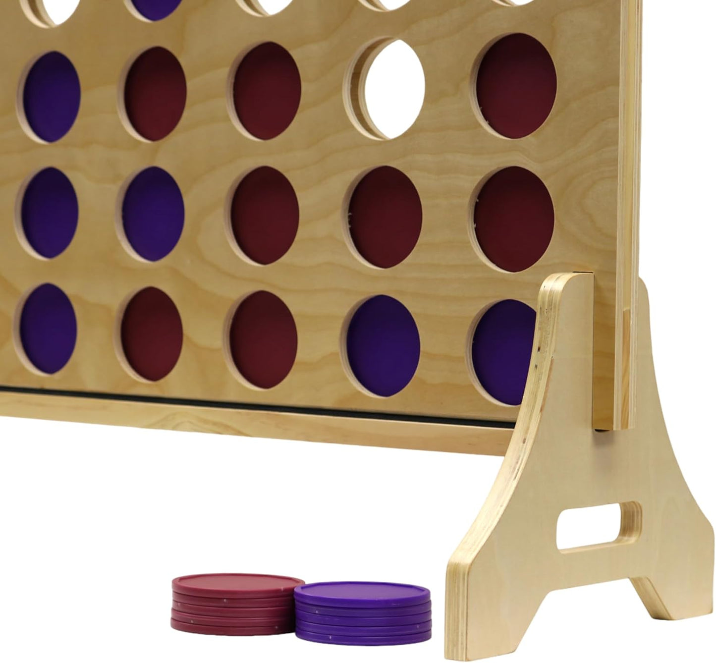Tailgating Pros Premium Giant Four in a Row with Carrying Case - Jumbo Oversized Outdoor Yard Game - Connect Multiple Pucks in a Row to Win - Many Puck Colors Available!
