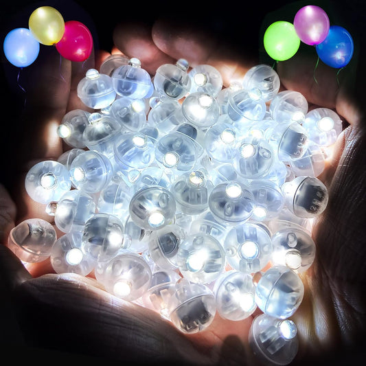 ZGWJ 50PCs Flash Mini Led Lights for Paper Lantern, White Led Balloons Light up Balloons for Neon Party Lights Easter Eggs Christmas Halloween Birthday Party Wedding Decoration